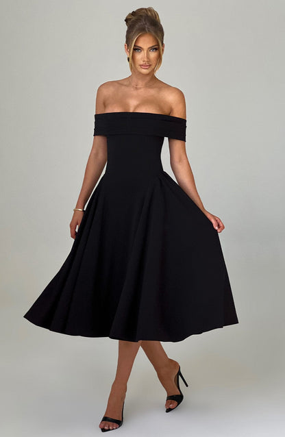 Marinda Midi Dress in Black