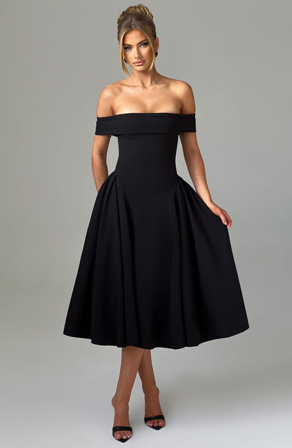 Marinda Midi Dress in Black