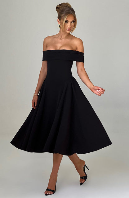 Marinda Midi Dress in Black