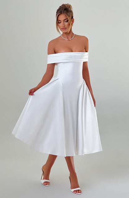 Marinda Midi Dress in Ivory