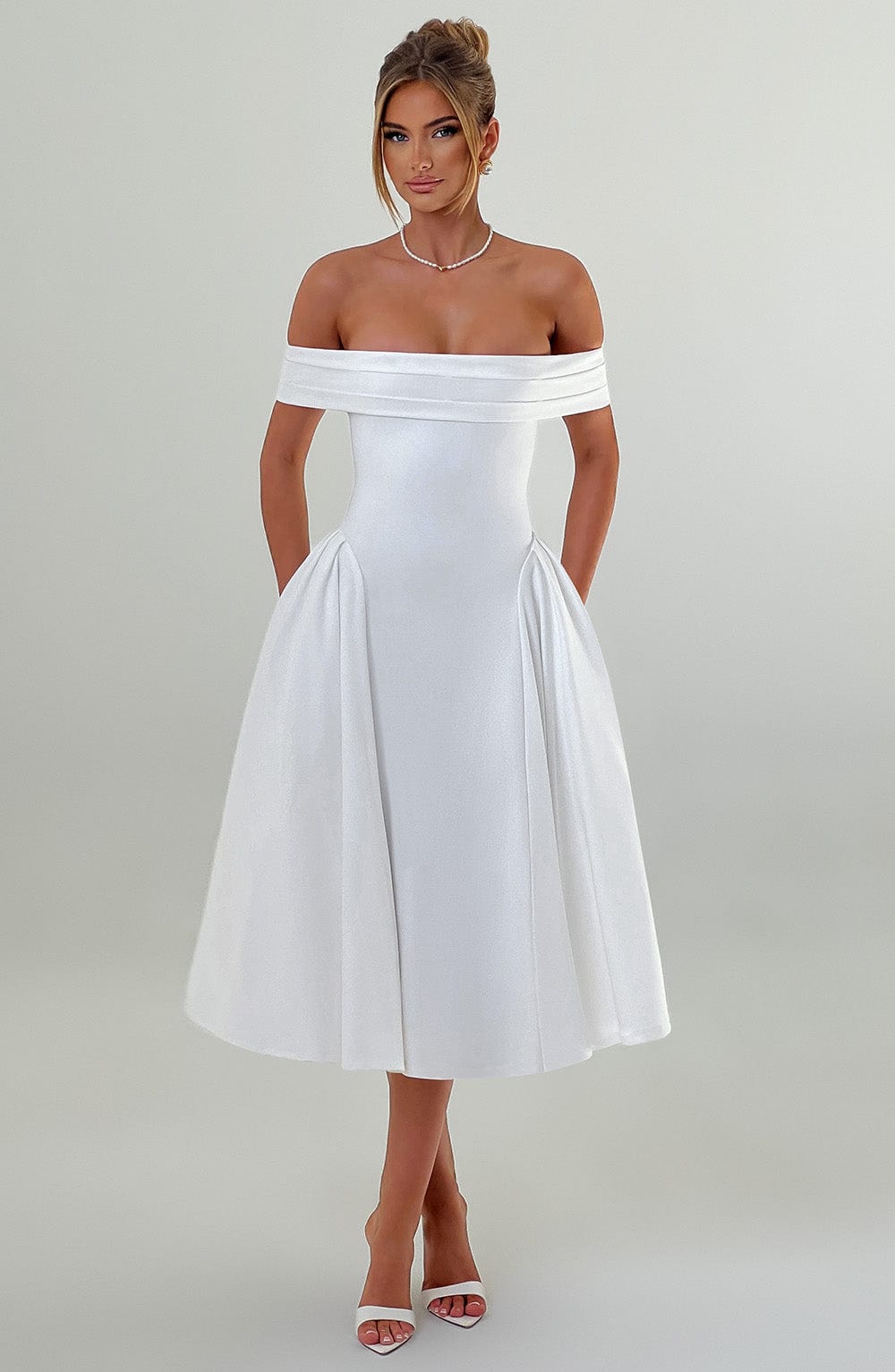 Marinda Midi Dress in Ivory