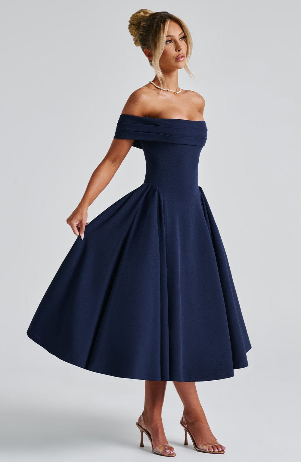Marinda Midi Dress in Navy