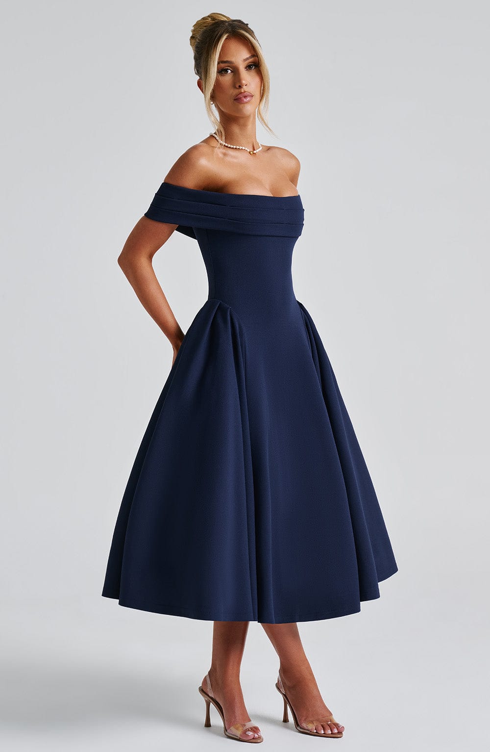 Marinda Midi Dress in Navy