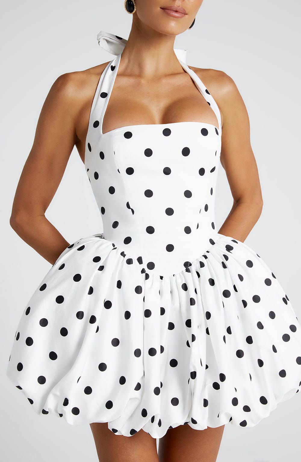 Marisia Mini Dress in Black Polka Dot