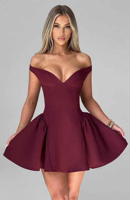Marlie Mini Dress in Cherry Lacquer