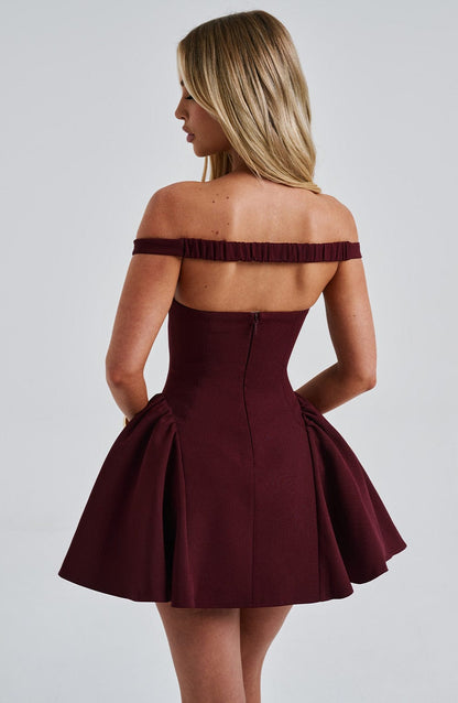 Marlie Mini Dress in Cherry Lacquer
