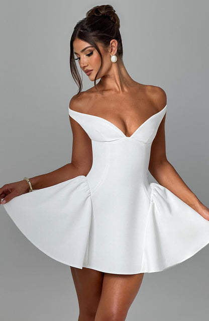 Marlie Mini Dress in Ivory