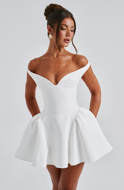 Marlie Mini Dress in Ivory