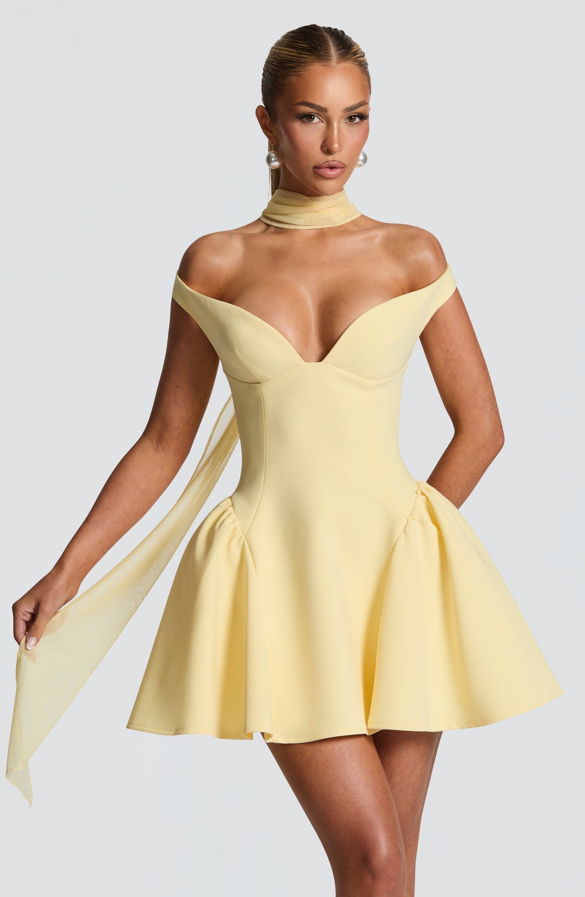 Marlie Mini Dress in Lemon