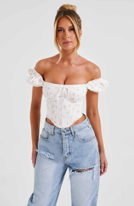 Mathilde Corset in Blush Floral