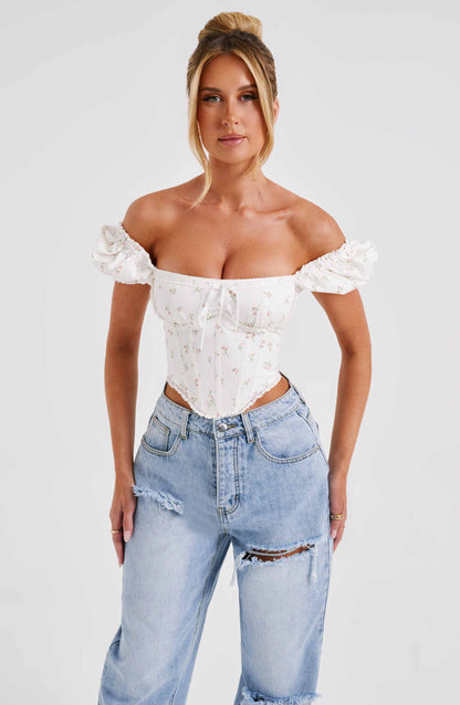 Mathilde Corset in Blush Floral