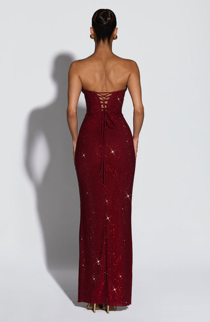 Mirabelle Maxi Dress in Burgundy