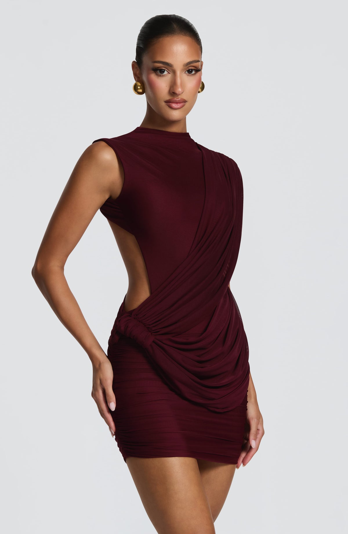 Mireia Mini Dress in Cherry Lacquer