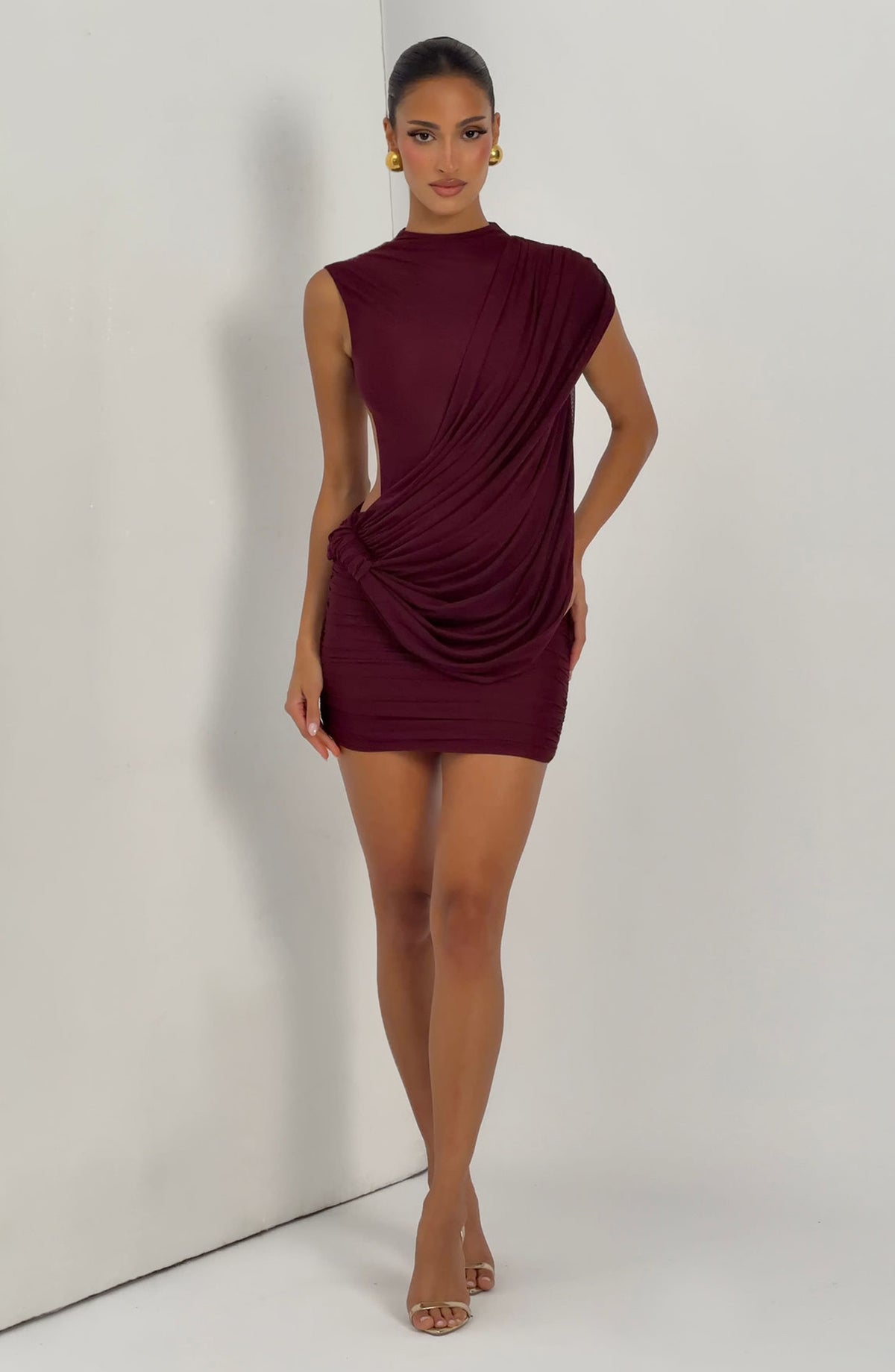 Mireia Mini Dress in Cherry Lacquer