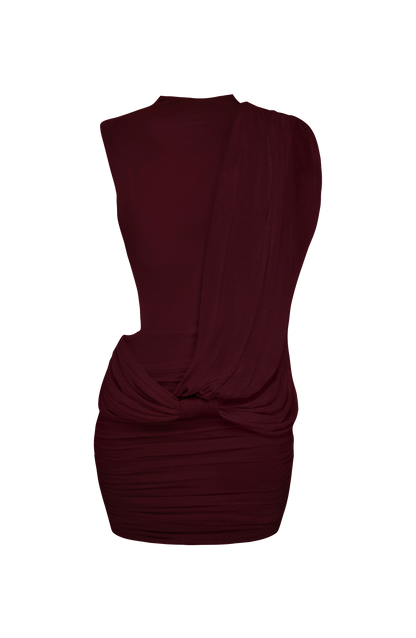 Mireia Mini Dress in Cherry Lacquer