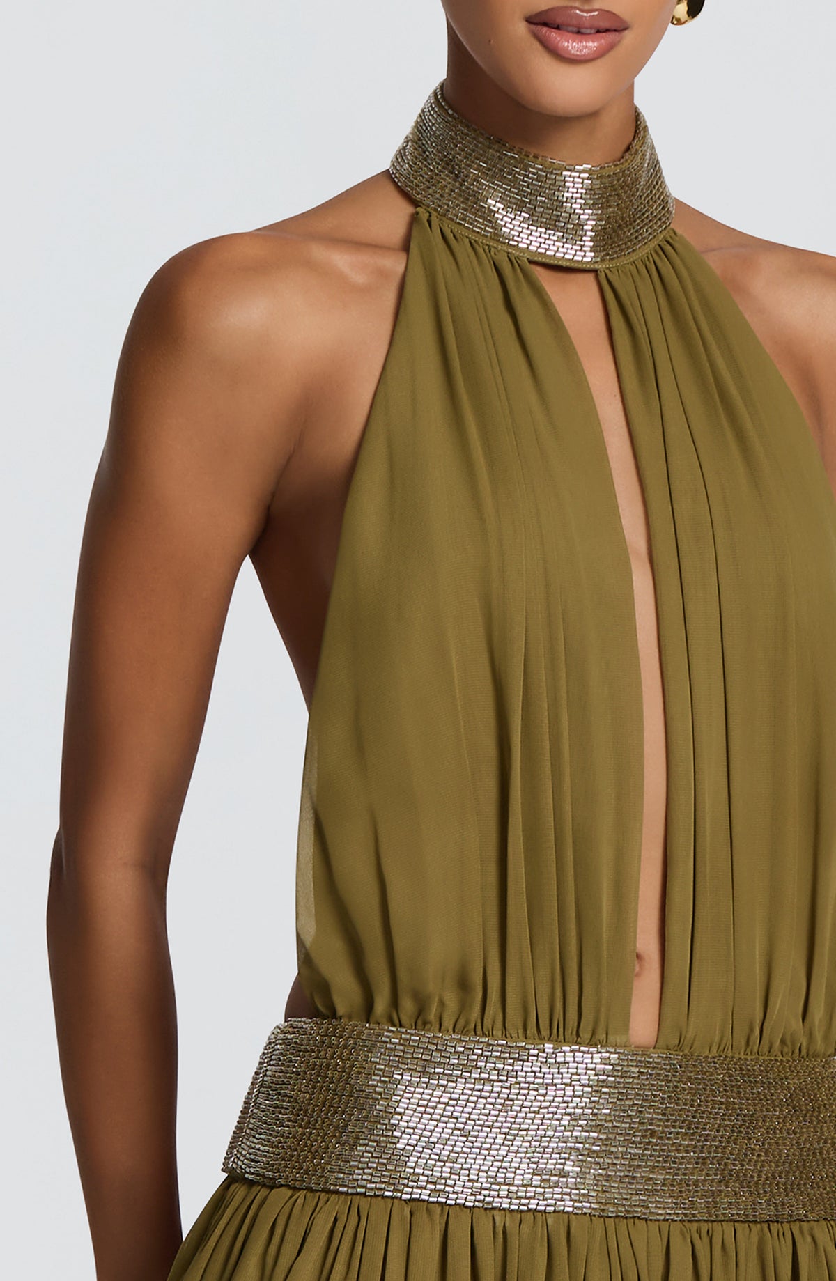 Rosaline Maxi Dress in Deep Olive