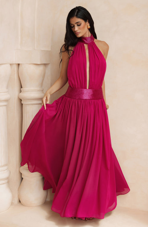 Rosaline Maxi Dress in Raspberry