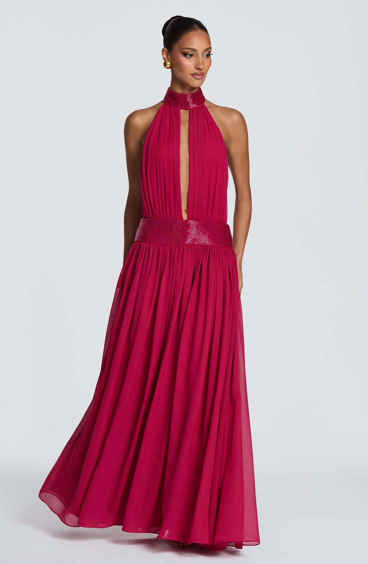 Rosaline Maxi Dress in Raspberry