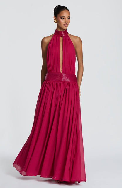 Rosaline Maxi Dress in Raspberry