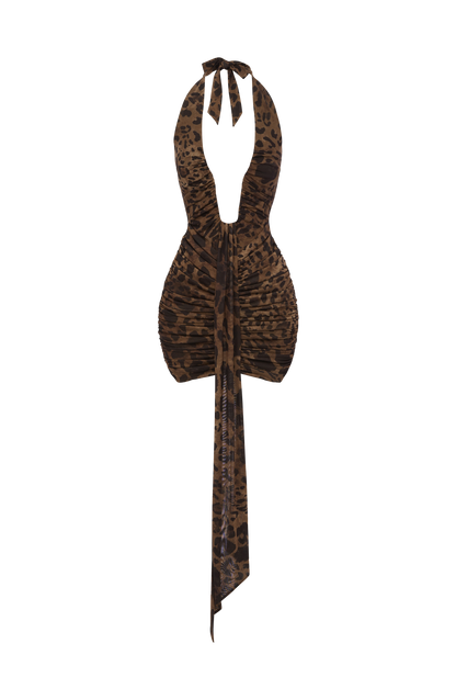 Rosella Mini Dress in Leopard Print
