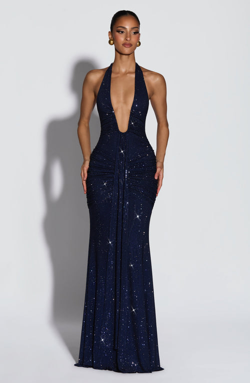 Rosetti Maxi Dress in Navy Sparkle