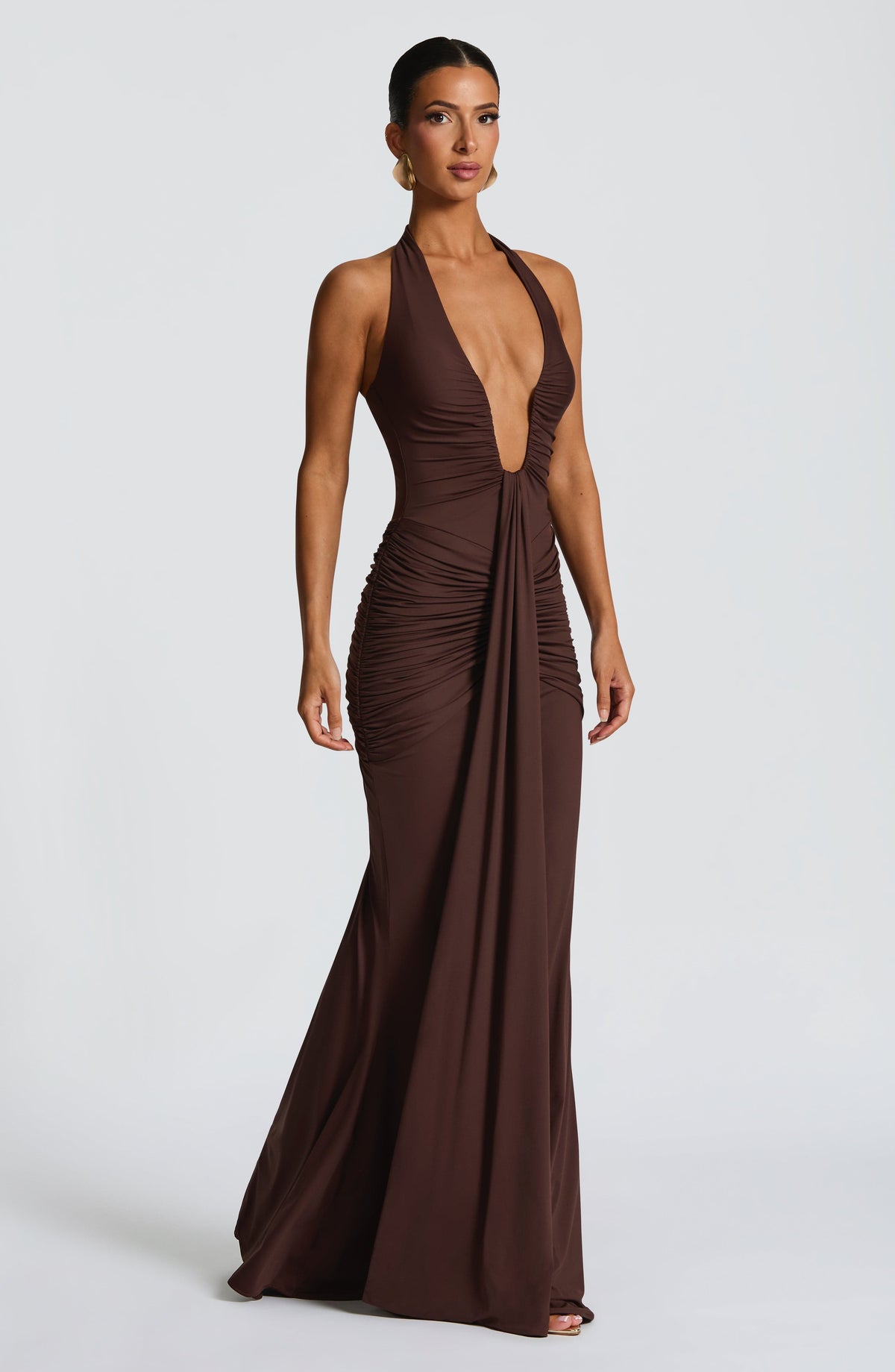Rosetti Maxi Dress in Plum Brown
