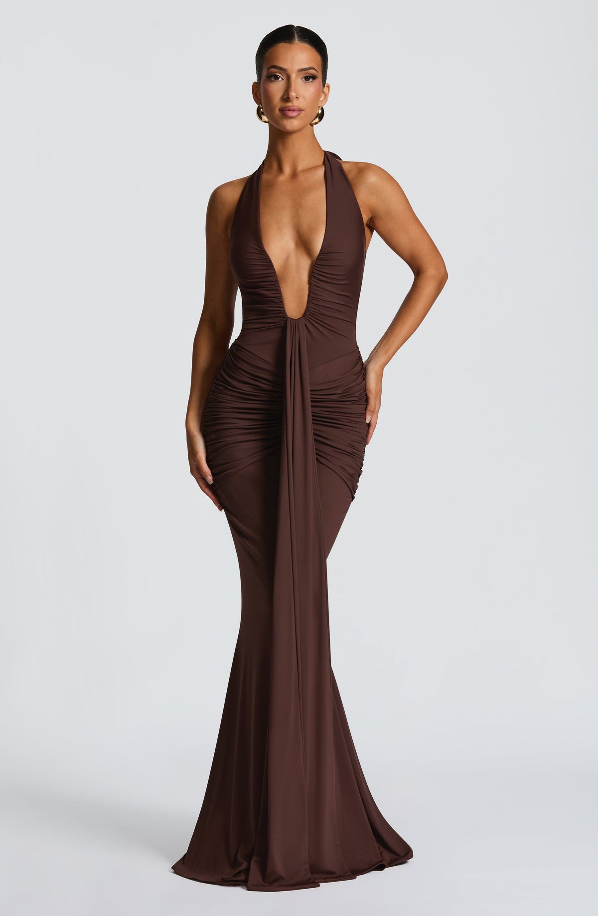 Rosetti Maxi Dress in Plum Brown