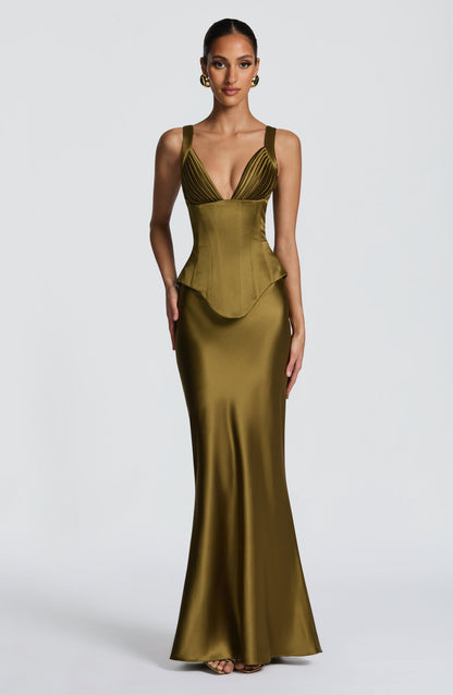 Rowyn Corset in Deep Olive