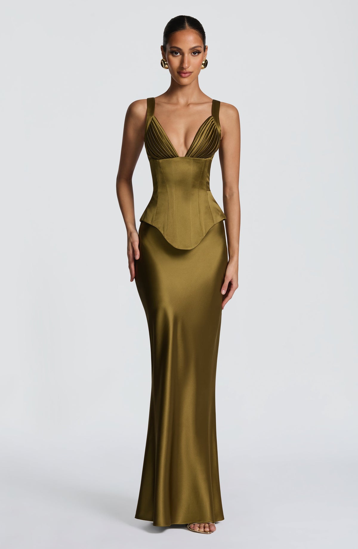 Rowyn Corset in Deep Olive