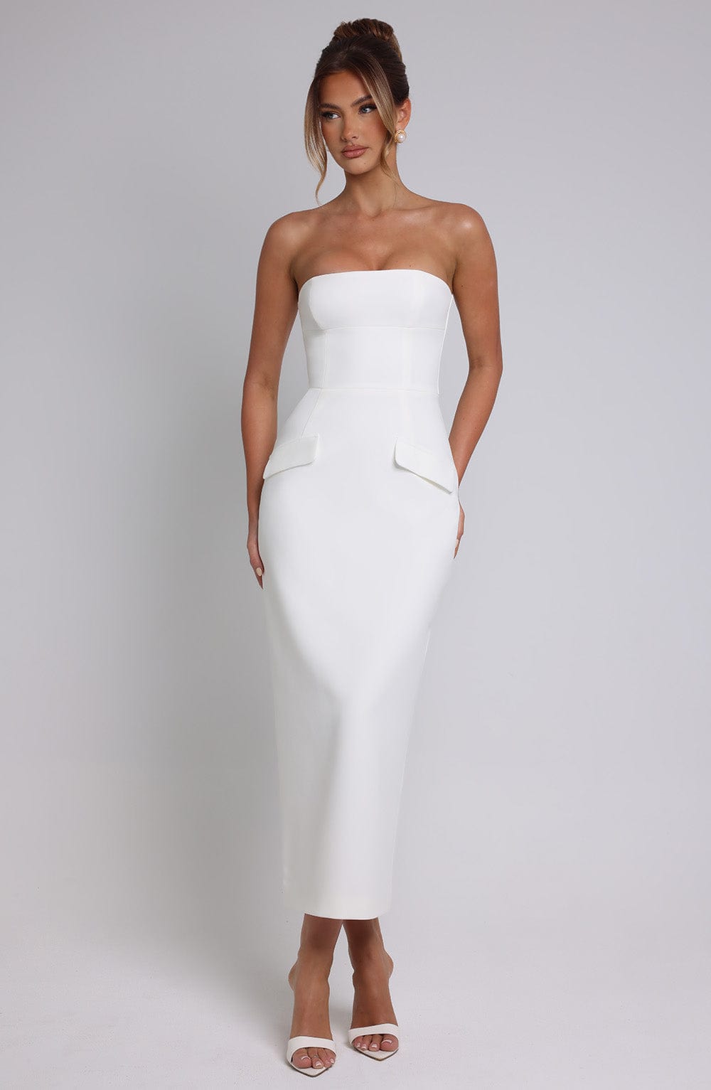 Roxelle Midaxi Dress in Ivory