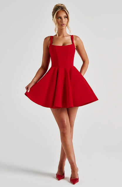 Ruella Mini Dress in Red