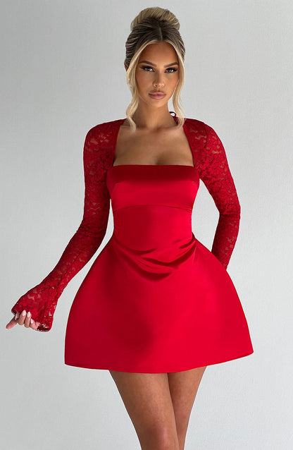 Sadira Mini Dress in Red