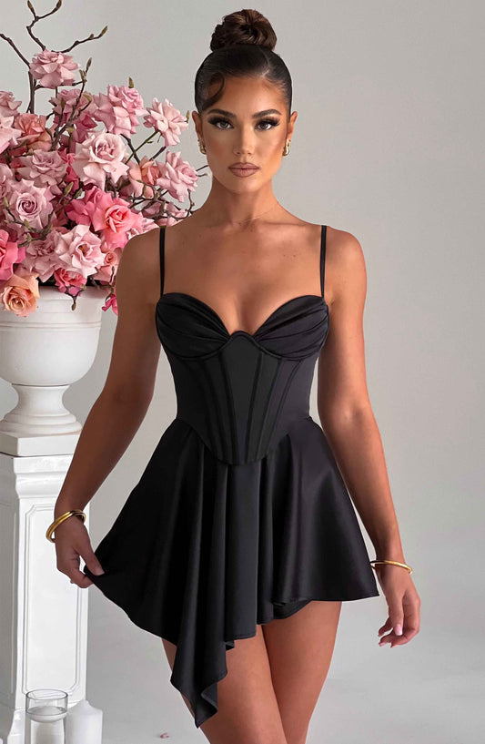 Saffrona Playsuit in Black