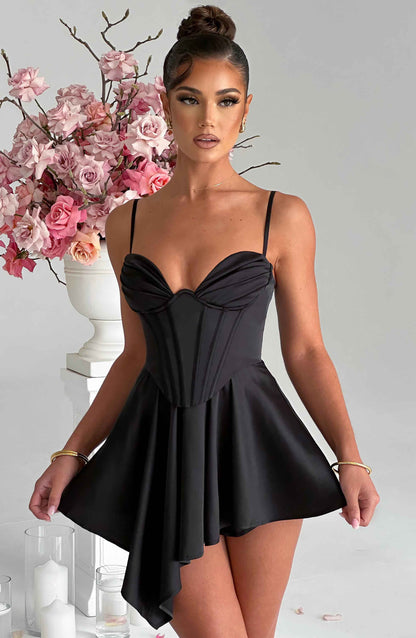 Saffrona Playsuit in Black