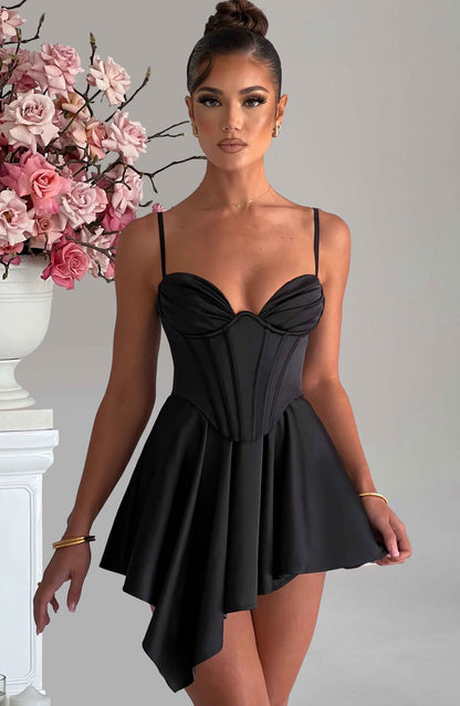 Saffrona Playsuit in Black