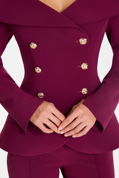 ABIGAIL BURGUNDY BLAZER