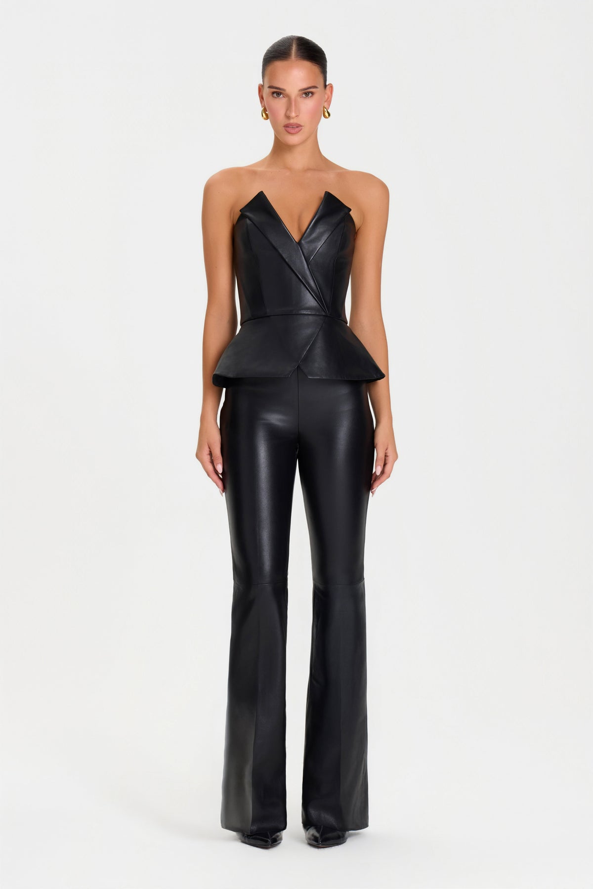 JESSIE BLACK LEATHER TROUSERS