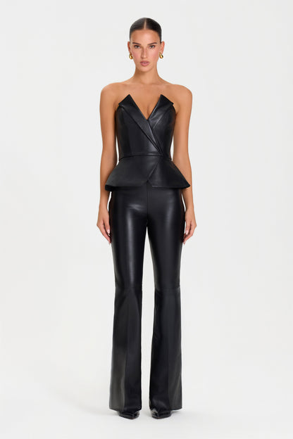 JESSIE BLACK LEATHER TROUSERS