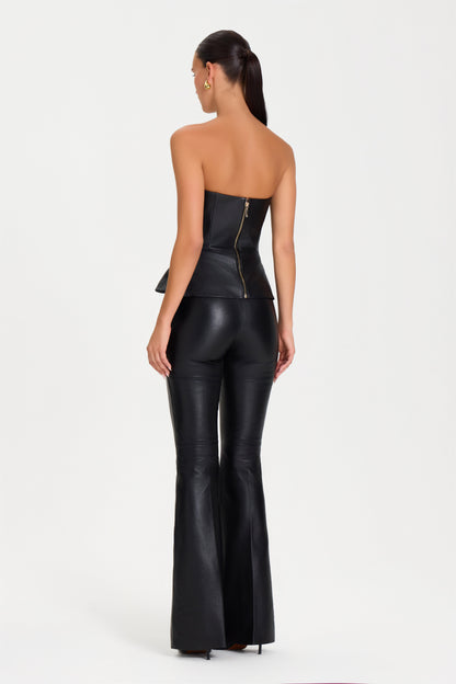 JESSIE BLACK LEATHER TROUSERS